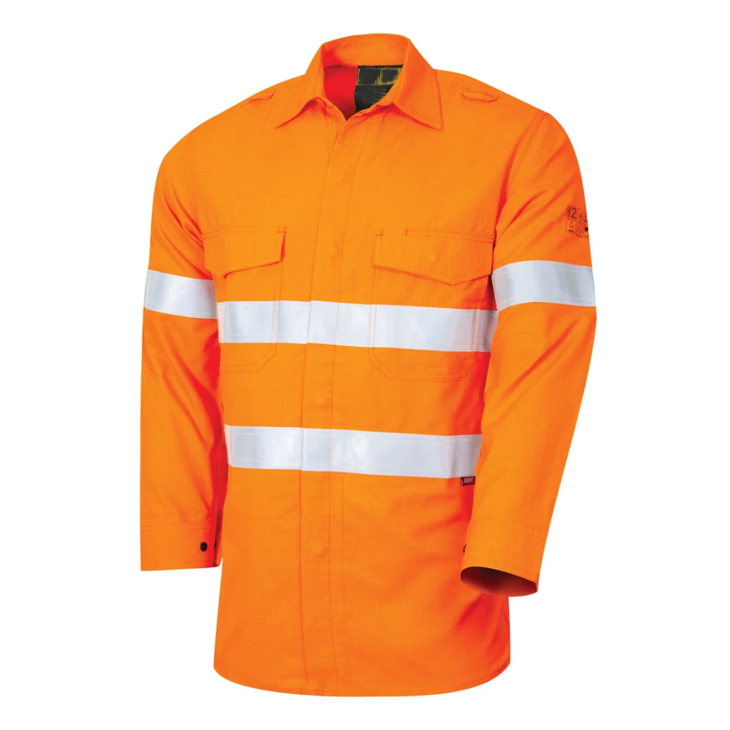 Softshell C-Twill Customized Workwear Arc-Flash Protection Anti-Acid Meltproof Uniform Waterproof Oil Resistance Antistatic Permanent Fr Hi Vis Safety Jacket